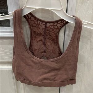Victoria's Secret Cocoa Lace Racerback Sports Bra